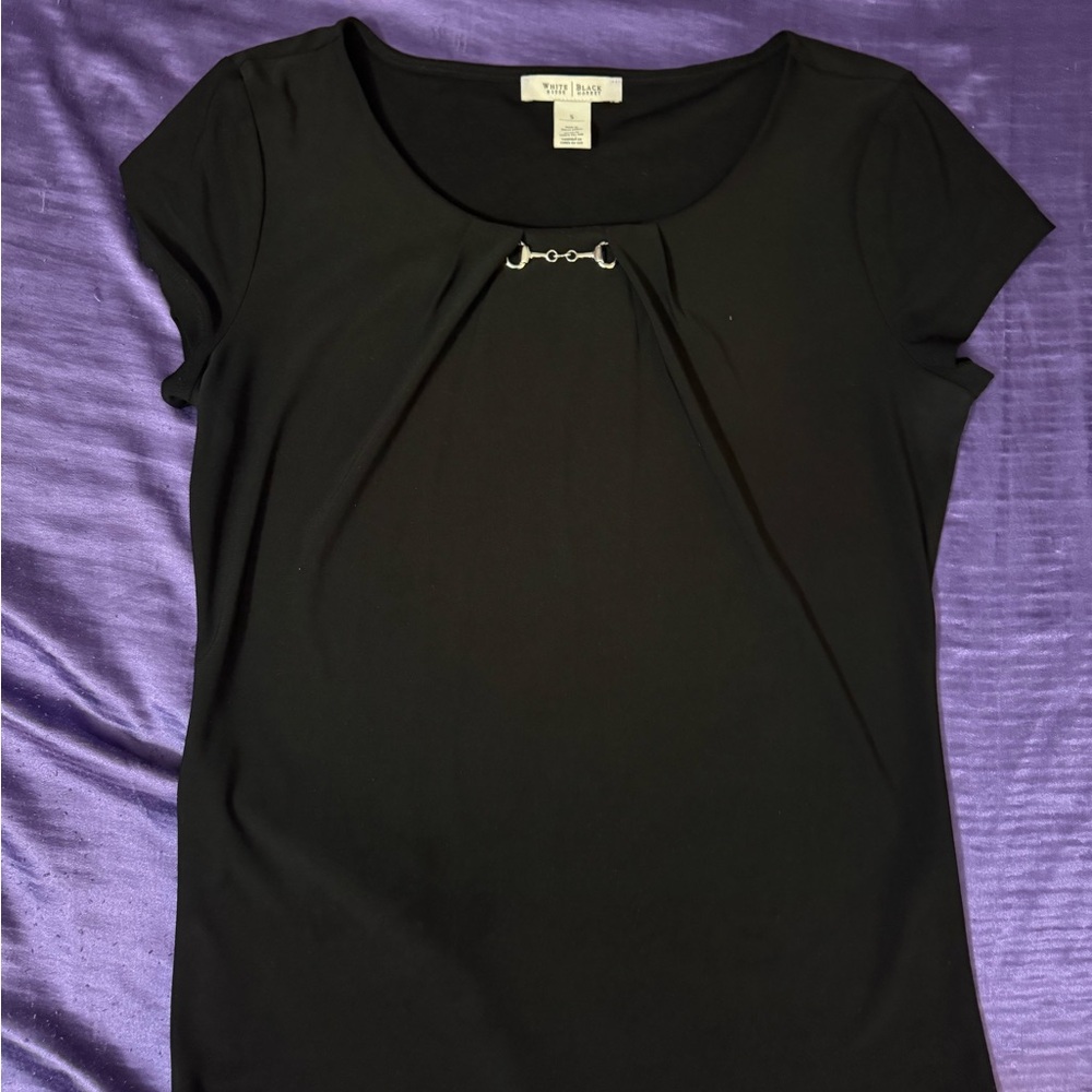 White House Black Market Black Short Sleeve Top